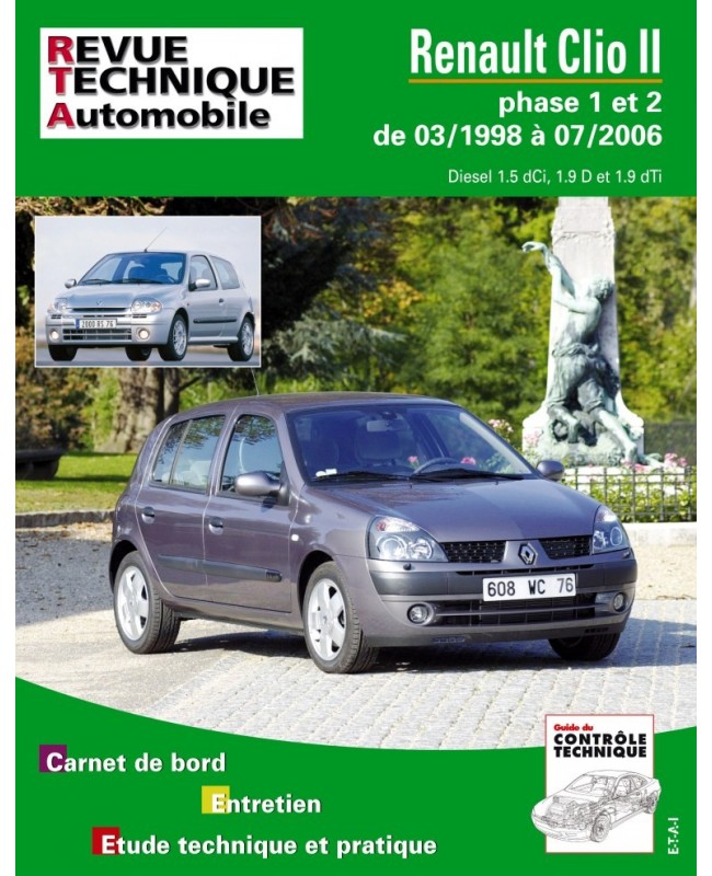 RTA118 RENAULT CLIO II PHASE 1 ET 2 DIESEL 03/1998-07/2006 -  Livres/Cahiers/Manuels Techniques