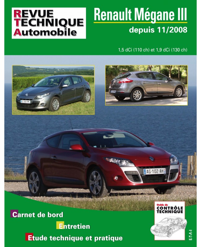 RTAB744 RENAULT MEGANE III DEPUIS 11/08 1.5 DCI ET 1.9 DCI - Livre