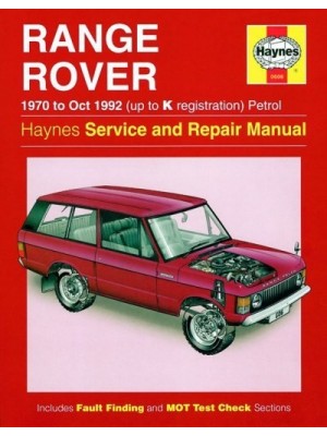RANGE ROVER V8 PETROL 1970-92 - OWNERS WORKSHOP MANUAL