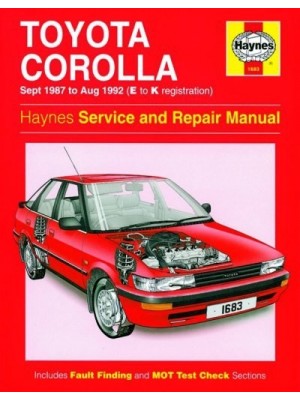 TOYOTA COROLLA PETROL 1987-92 - OWNERS WORKSHOP MANUAL