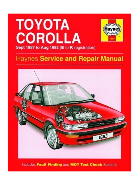 TOYOTA COROLLA PETROL 1987-92 - OWNERS WORKSHOP MANUAL