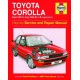 TOYOTA COROLLA PETROL 1987-92 - OWNERS WORKSHOP MANUAL