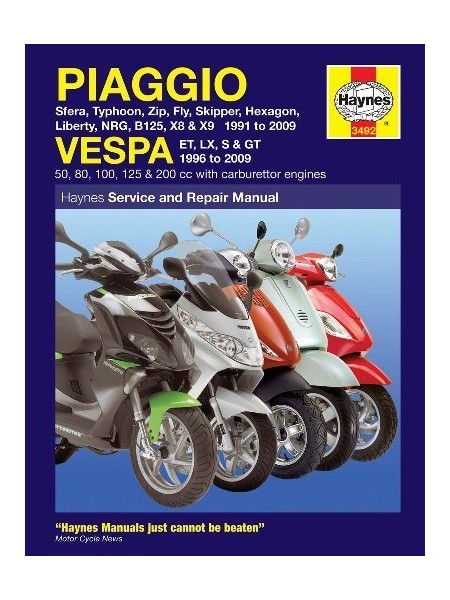 PIAGGIO - VESPA SCOOTERS - HAYNES SERVICE & REPAIR MANUAL