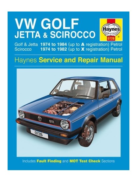 VW GOLF I, JETTA & SCIROCCO PETROL 1.5 1.6 & 1.8 1974-84 - OWNERS ...
