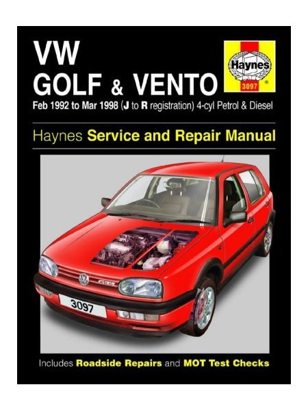 VW GOLF & VENTO PETROL & DIESEL 1992-98 - OWNERS WORKSHOP MANUAL