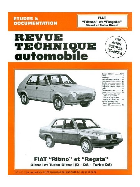 RTA421 FIAT RITMO, REGATA DIESEL  ET TD 1980-87