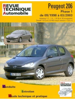 RTA103 PEUGEOT 206 PHASE 1 ESSENCE/DIESEL DE 09/98 À 03/03