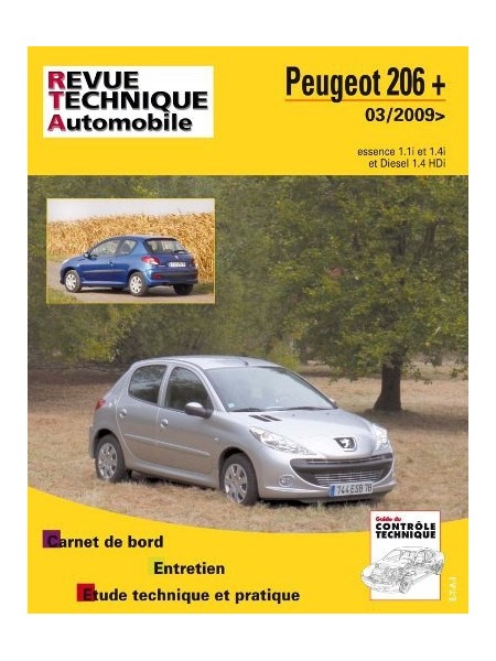 RTAB735 PEUGEOT 206 + ESSENCE ET 1.4 HDI DU 03/2009