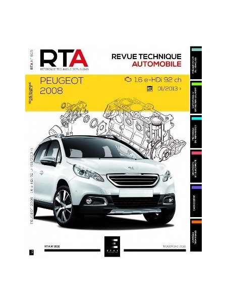 RTA809 PEUGEOT 2008 1.6 e-HDi 92 ch DEPUIS 01/2013