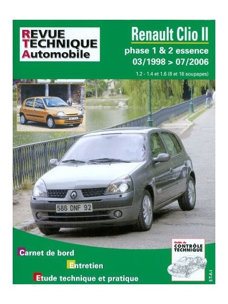 RTA116 RENAULT CLIO II PHASE 1 ET 2 ESSENCE DE 03/1998 A 07/2006