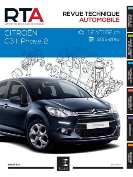 RTA815 CITROEN C3 II Ph.2 : 1.2i (82 ch) (de 2013 à 2016)