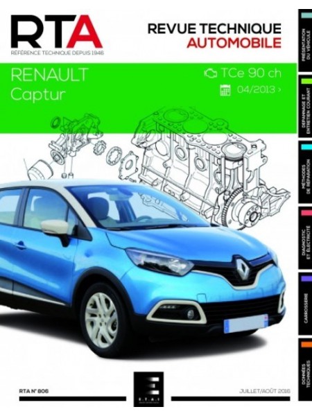 RTA806 RENAULT CAPTUR : 0.9i (90 ch) (depuis 02/2013)