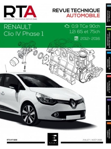 RTA828 RENAULT CLIO IV PHASE 1 10-2012-2016 0.9TCe 90ch 1.2 65&75 ch