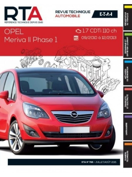 RTAB795 OPEL MERIVA II 1.7CDTi 110ch DE 09/2010 A 12/2013