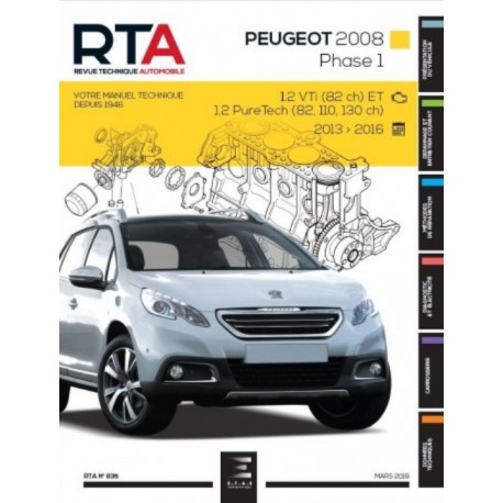RTA835 PEUGEOT 2008 Ph. 1 1.2VTi 82ch & PURETECH 82/110/130ch 2013-16