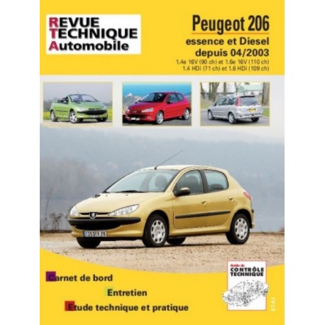 RTA694 PEUGEOT 206 ESS 1.4, 1.6 16V / DIESEL 1.4, 1.6 HDI dep. 04/03