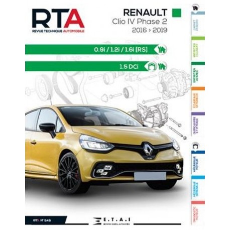 RTA848 RENAULT CLIO IV Ph.2 0.9i, 1.2i, 1.6i (RS) ET 1.5DCi 2016-2019