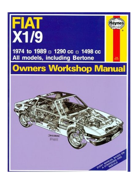 FIAT X1/9  1290 CC 1498 CC 1974-89 - OWNERS WORKSHOP MANUAL