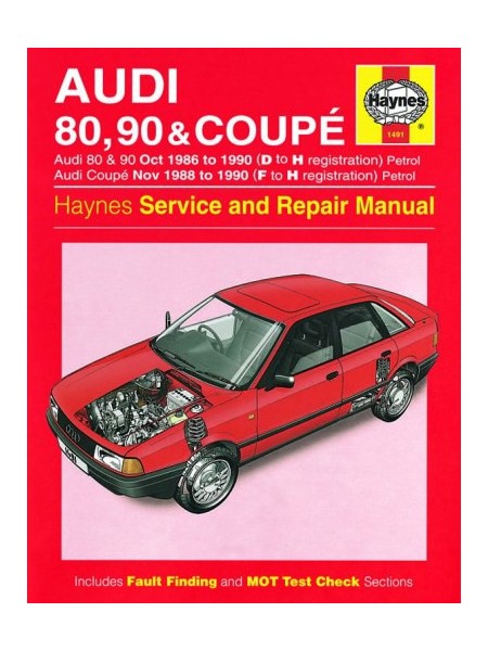 AUDI 80, 90 & COUPE PETROL 1986-90 - OWNERS WORKSHOP MANUAL