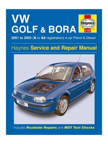 VW GOLF & BORA 4 CYL PETROL & DIESEL 2001-03 - OWNERS WORKSHOP MANUAL