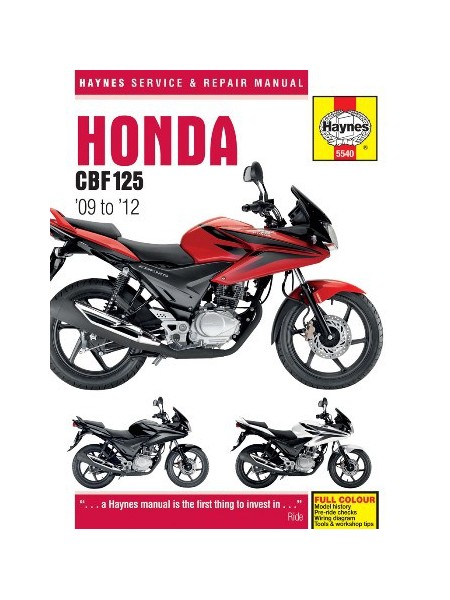 HONDA CBF 125 '09 to '12  - SERVICE & REPAIR MANUAL