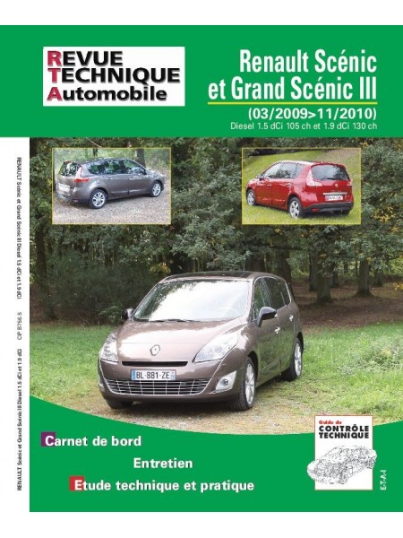 RTAB756 RENAULT SCENIC ET GRAND SCENIC III DIESEL 03/2009-11/2010