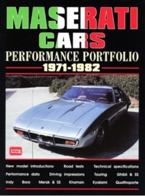 MASERATI CARS PERFORMANCE PORTFOLIO 1971-82 - Livre voitures Italiennes