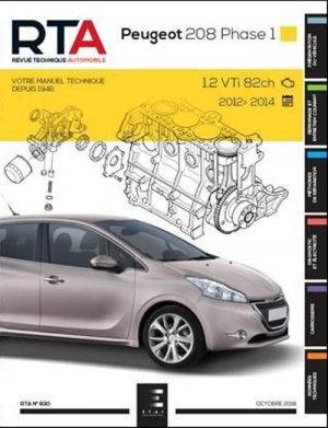 RTA830 PEUGEOT 208 HAYON Phase 1 1.2VTi 82ch 2012-14