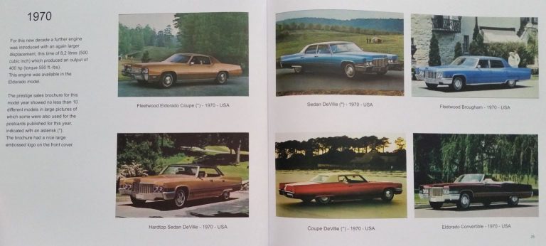 CADILLAC CAR POSTCARDS 1964 TO 2021