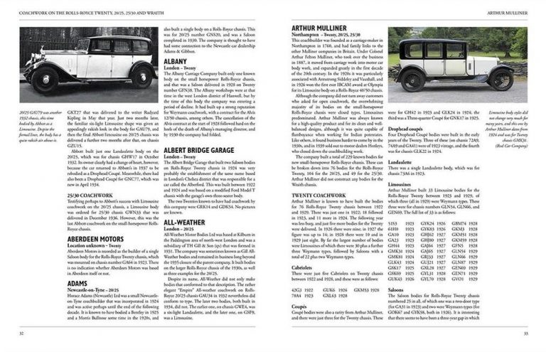 COACHWORK ON ROLLS-ROYCE TWENTY, 20/25, 25/30 & WRAITH 1922-1939