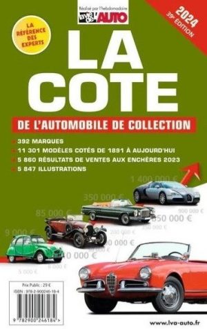 LA COTE DE L'AUTOMOBILE DE COLLECTION 2024