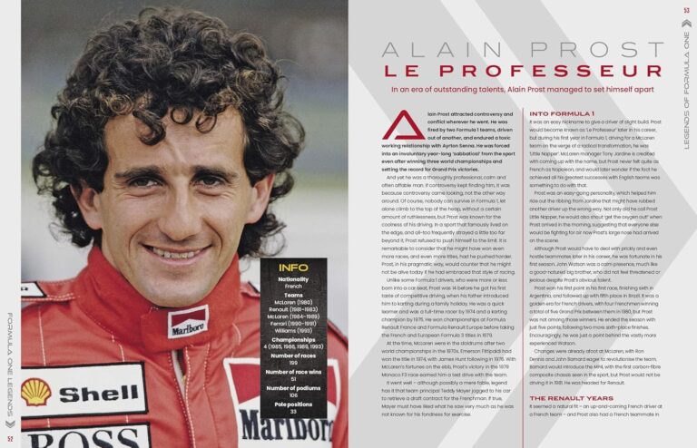 FORMULA ONE LEGENDS : THE GREATEST DRIVERS, THE GREATEST RACES